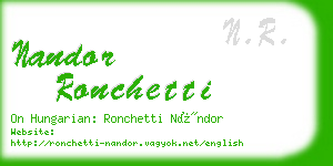 nandor ronchetti business card